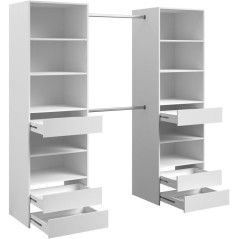 Dressing double - L199,9 x P49,7 x H200 cm - Blanc - Made in France