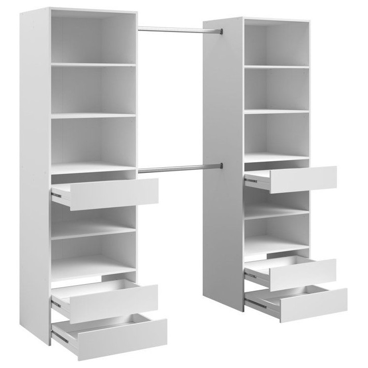 Dressing double - L199,9 x P49,7 x H200 cm - Blanc - Made in France Dressing double - L199,9 x P49,7 x H200 cm - Blanc - Made in France