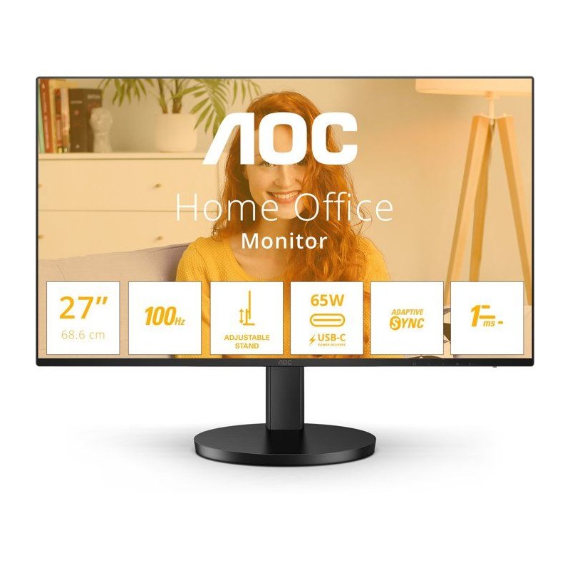Ecran PC - AOC - 27'' - QHD - 100Hz - Dalle IPS - 1ms - Ajustable en h
