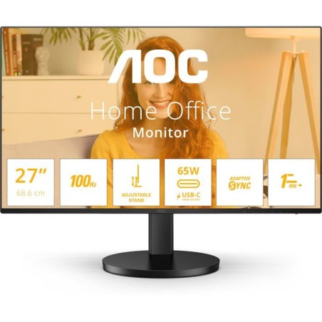 Ecran PC - AOC - 27'' - QHD - 100Hz - Dalle IPS - 1ms - Ajustable en h