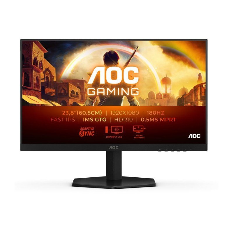 Ecran PC Gamer - AOC - 23,8'' - FHD - 180Hz - Dalle Fast IPS - 0,5 ms