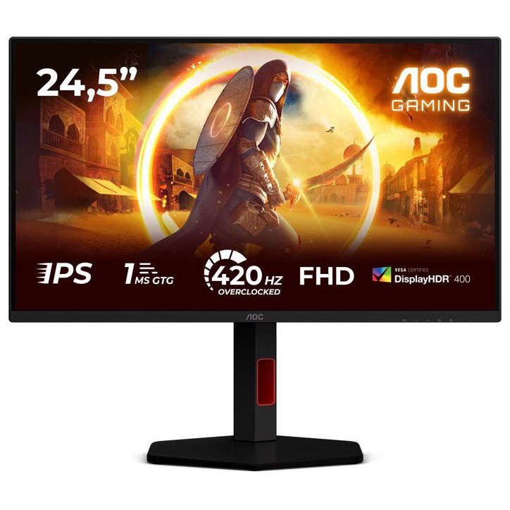 Ecran PC Gamer - AOC - 24,5'' - FHD - 420Hz (OC, 400Hz native) - Dalle Fast IPS - 0,3ms - Réglable en hauteur - 25G4KUR Ecran PC Gamer - AOC - 24,5'' - FHD - 420Hz (OC, 400Hz native) - Dalle Fast IPS - 0,3ms - Réglable en hauteur - 25G4KUR