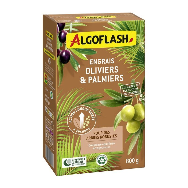 Engrais palmiers - ALGOFLASH - Oliviers & palmiers - 800 g - UAB
