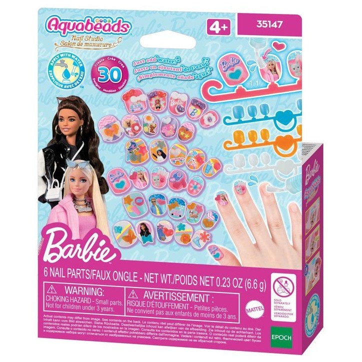 La recharge d'ongles - AQUABEADS - Barbie - 40 ongles avec décorations - Des 4 ans La recharge d'ongles - AQUABEADS - Barbie - 40 ongles avec décorations - Des 4 ans