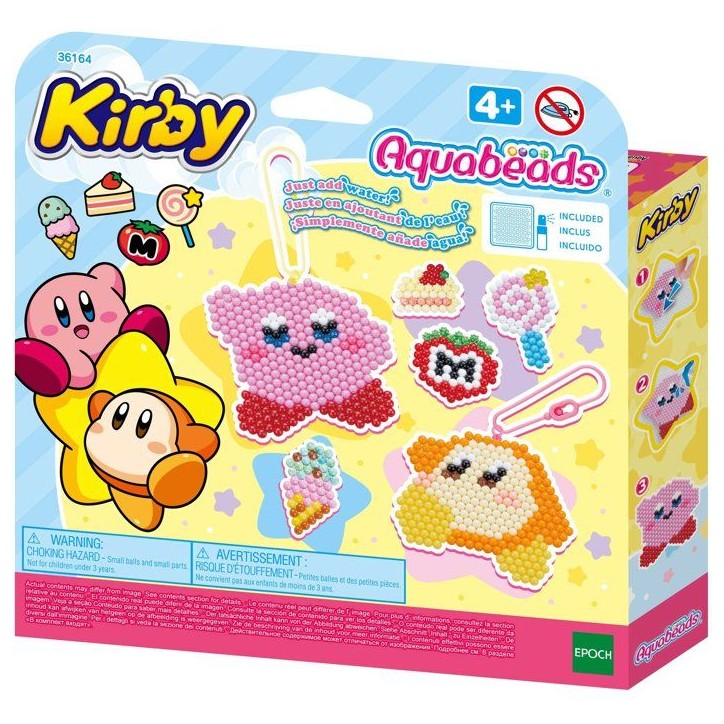 Le kit porte-clés - AQUABEADS - Kirby - Perles différentes couleurs - Des 4 ans