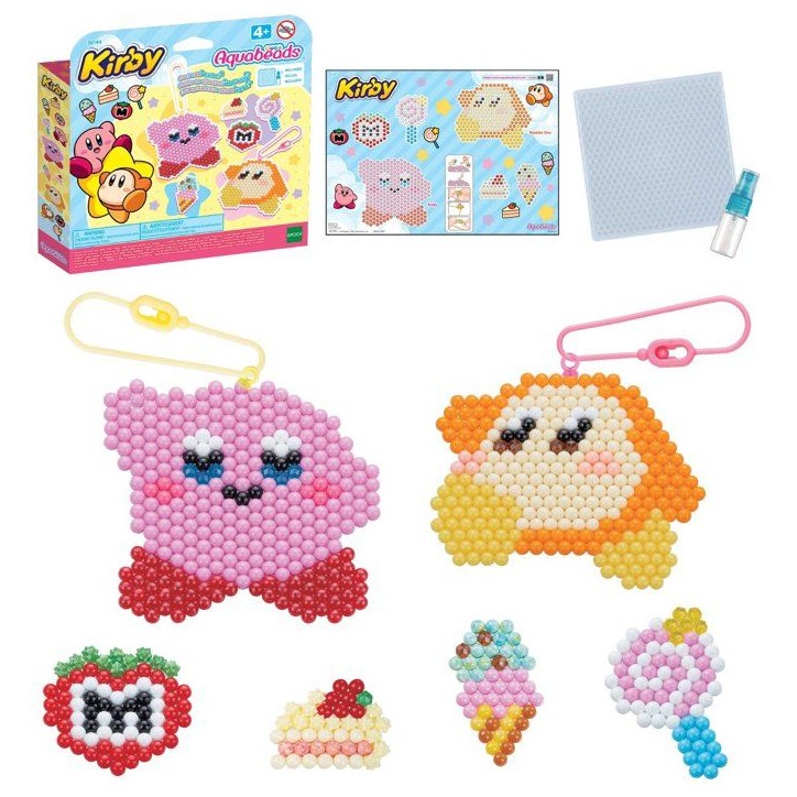 Le kit porte-clés - AQUABEADS - Kirby - Perles différentes couleurs - Des 4 ans