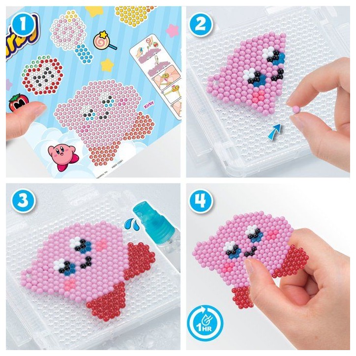 Le kit porte-clés - AQUABEADS - Kirby - Perles différentes couleurs - Des 4 ans