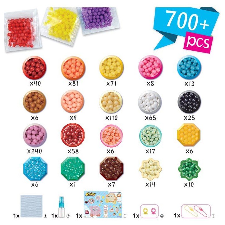 Le kit porte-clés - AQUABEADS - Kirby - Perles différentes couleurs - Des 4 ans