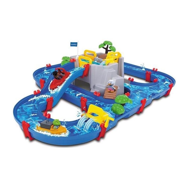 Smoby - Circuit de jeu d'eau AquaPlay - Mountain Lake - 2 bâteaux + 3