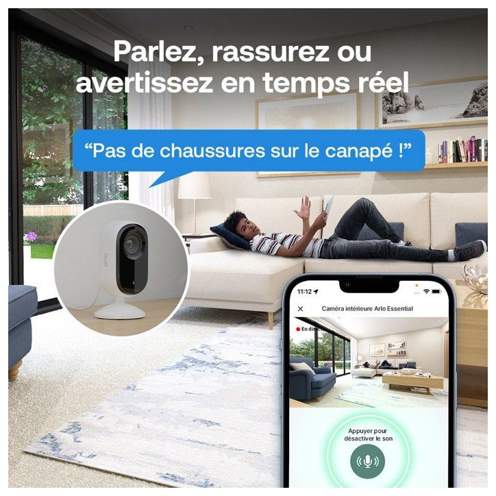 Caméra de surveillance - Arlo - Essential 3 1 caméra 2K + 1 sonnette vidéo HD - Extérieur Caméra de surveillance - Arlo - Essential 3 1 caméra 2K + 1 sonnette vidéo HD - Extérieur