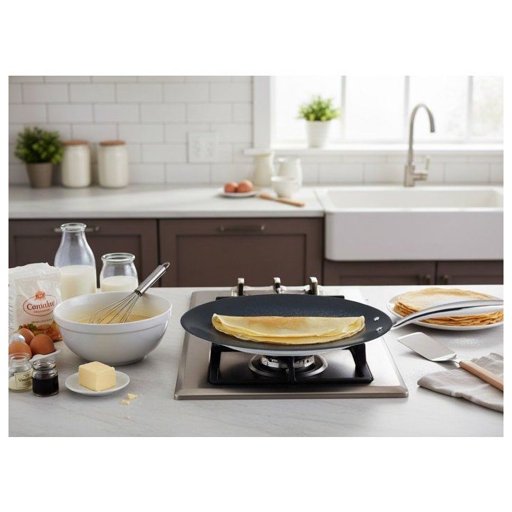 Crepiere grand chef - ARTHUR MARTIN - AM7248 - Ø28 cm - Inox 18/10 - Revetement céramique - Tous feux dont induction Crepiere grand chef - ARTHUR MARTIN - AM7248 - Ø28 cm - Inox 18/10 - Revetement céramique - Tous feux dont induction