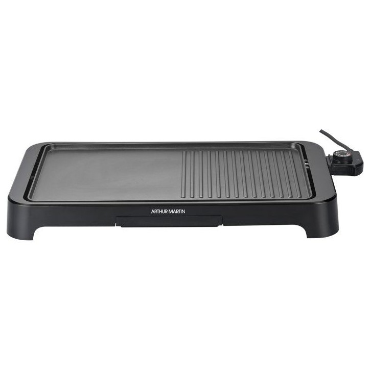 Plancha Grill électrique - ARTHUR MARTIN - AMPL204 - 2000 W - Double zone - Plaque anti-adhésive - Thermostat réglable - Noir Plancha Grill électrique - ARTHUR MARTIN - AMPL204 - 2000 W - Double zone - Plaque anti-adhésive - Thermostat réglable - Noir