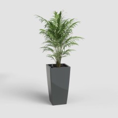 Pot de fleurs - ARTEVASI - Pisa SWS 60 BR - Intérieur/extérieur - Plastique - Ø33 x H61 cm - 45 L - Gris anthracite
