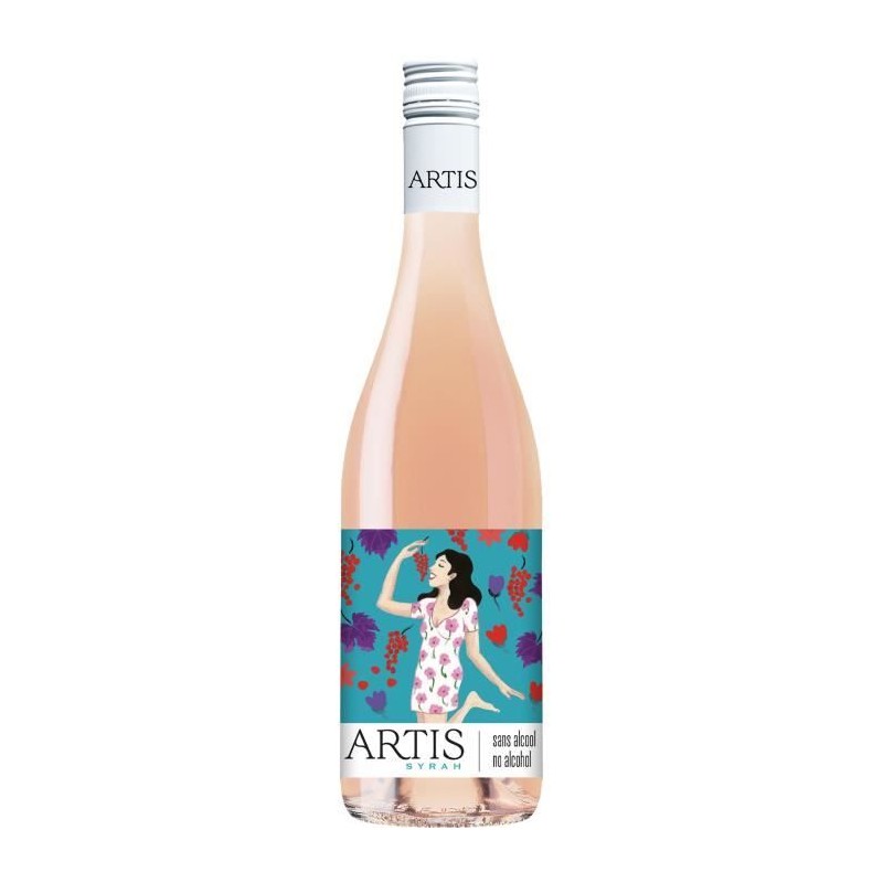 Artis Syrah - Boisson sans alcool a base de vin rosé - 75cl