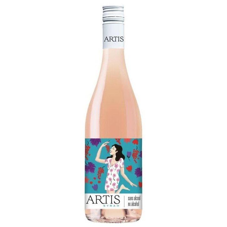 Artis Syrah - Boisson sans alcool a base de vin rosé - 75cl