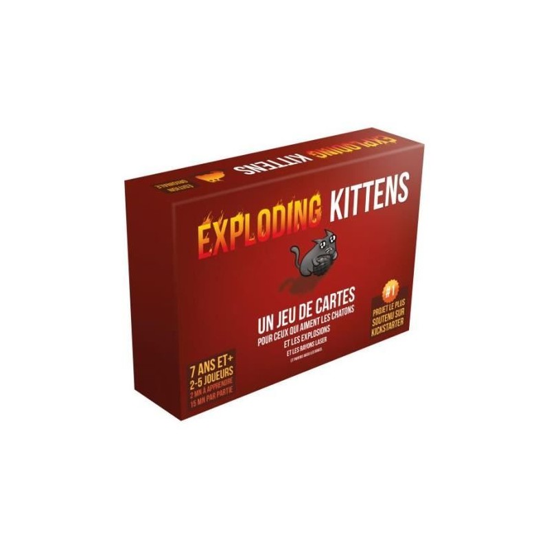 Jeu de société - ASMODEE - Exploding Kittens : Le Jeu de Base (Editi