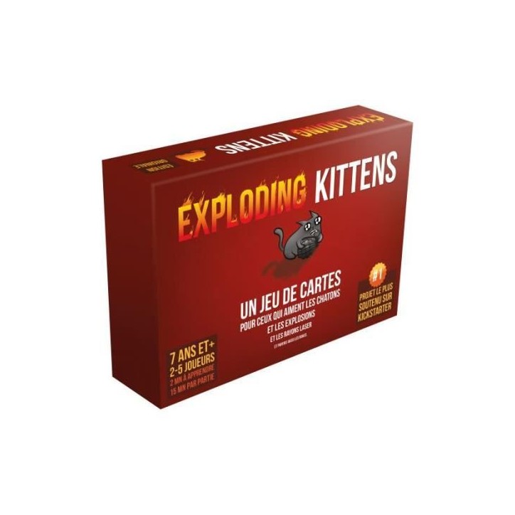 Jeu de société - ASMODEE - Exploding Kittens : Le Jeu de Base (Edition 2022) - 2 a 5 Joueurs - 15 Min Jeu de société - ASMODEE - Exploding Kittens : Le Jeu de Base (Edition 2022) - 2 a 5 Joueurs - 15 Min