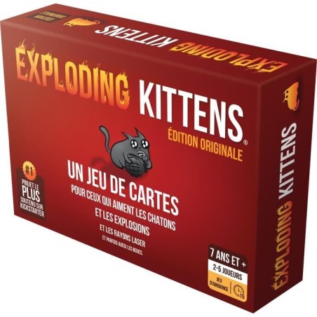 Jeu de société - ASMODEE - Exploding Kittens : Le Jeu de Base (Edition 2022) - 2 a 5 Joueurs - 15 Min