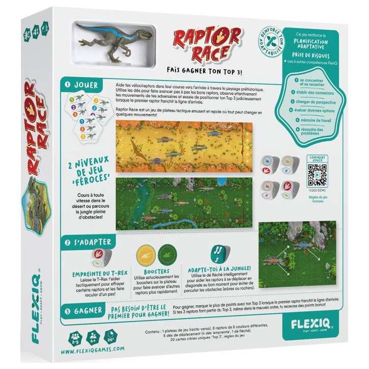 Jeu d'ambiance - ASMODEE - Raptor Race - 2 a 6 joueurs - a partir de 8 ans - Intérieur