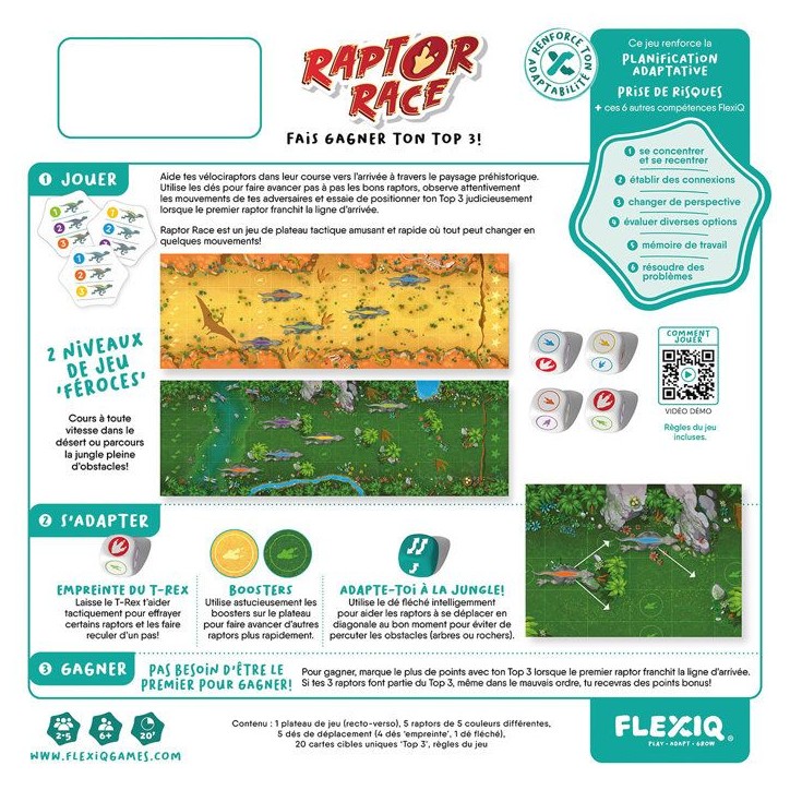 Jeu d'ambiance - ASMODEE - Raptor Race - 2 a 6 joueurs - a partir de 8 ans - Intérieur