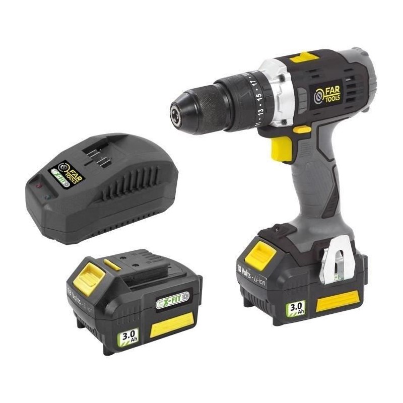 FARTOOLS X-FIT XF-IMPACT Perceuse a percussion / visseuse 18V 40Nm 2x FARTOOLS X-FIT XF-IMPACT Perceuse a percussion / visseuse 18V 40Nm 2x