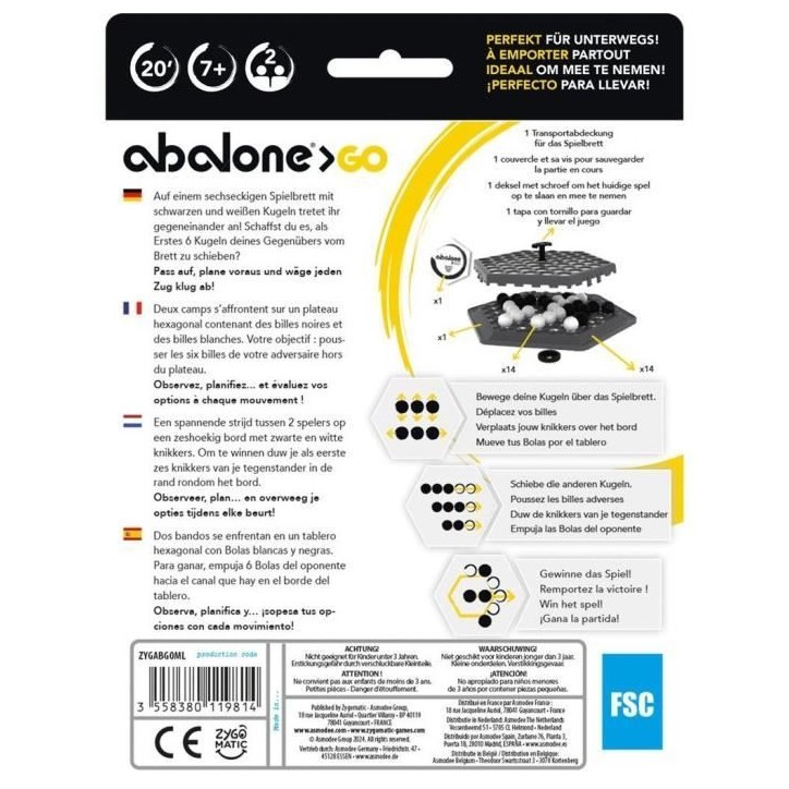 Abalone GO (Tuckbox travel) DE/ES/FR/NL Abalone GO (Tuckbox travel) DE/ES/FR/NL