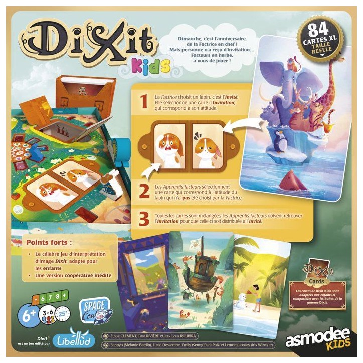 LIBELLUD Dixit Kids - Jeu coopératif enfants - association d'images - 84 cartes illustrées - des 6 ans - jeu société familia LIBELLUD Dixit Kids - Jeu coopératif enfants - association d'images - 84 cartes illustrées - des 6 ans - jeu société familia