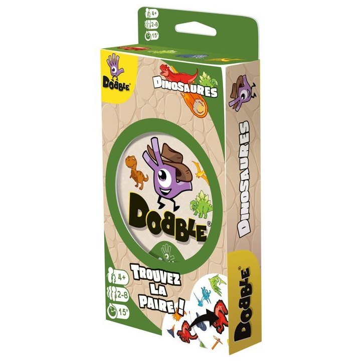 Jeu Dobble Dinosaures - Jeu d'observation et rapidité - Des 4 ans - 2 a 8 joueurs - 15 min - Best-seller famille - Zygomatic Jeu Dobble Dinosaures - Jeu d'observation et rapidité - Des 4 ans - 2 a 8 joueurs - 15 min - Best-seller famille - Zygomatic