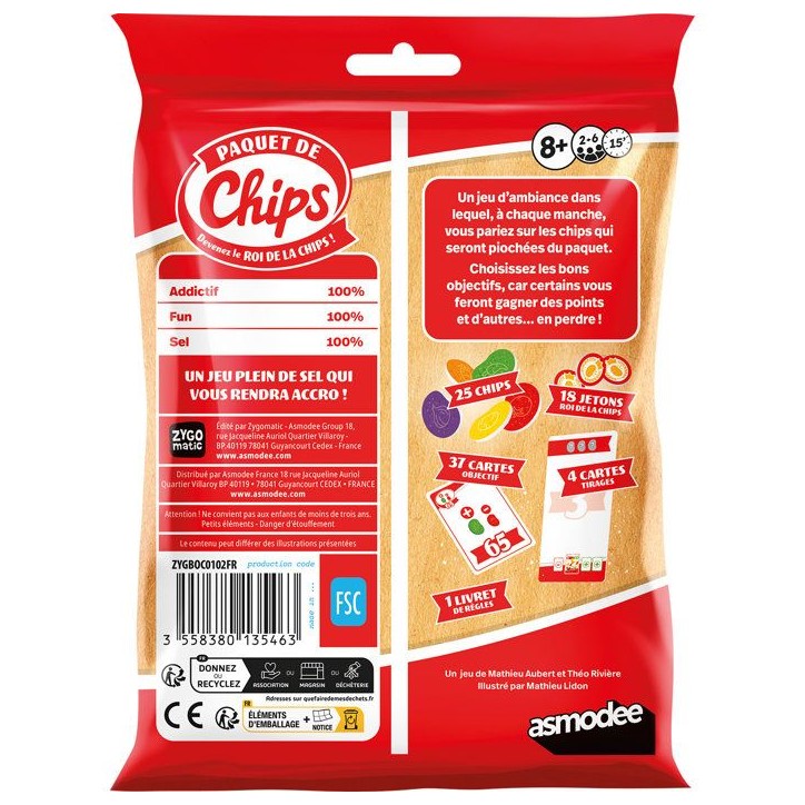 Zygomatic Jeu d'ambiance - Paquet de Chips - 2 a 5 joueurs - Des 8 ans - 15 min Zygomatic Jeu d'ambiance - Paquet de Chips - 2 a 5 joueurs - Des 8 ans - 15 min
