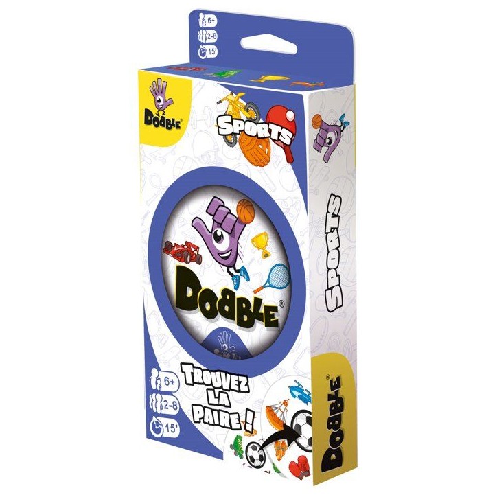 ZYGOMATIC Jeu Dobble Sports - Jeu d'observation et réflexes - En famille - entre amis - Des 6 ans - 2 a 8 joueurs - boîte mét ZYGOMATIC Jeu Dobble Sports - Jeu d'observation et réflexes - En famille - entre amis - Des 6 ans - 2 a 8 joueurs - boîte mét