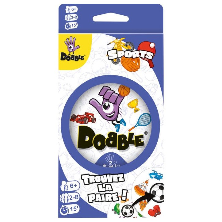 ZYGOMATIC Jeu Dobble Sports - Jeu d'observation et réflexes - En famille - entre amis - Des 6 ans - 2 a 8 joueurs - boîte mét ZYGOMATIC Jeu Dobble Sports - Jeu d'observation et réflexes - En famille - entre amis - Des 6 ans - 2 a 8 joueurs - boîte mét
