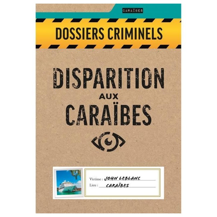 Disparition aux Caraibes - Asmodee - Jeu d'enquete - Des 18 ans - Fabriqué en France