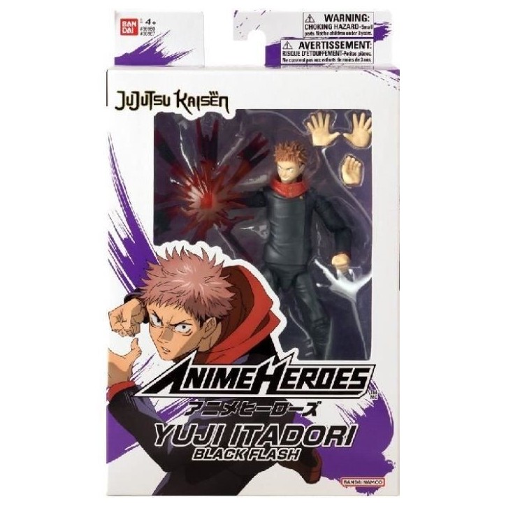 Figurine Anime Heroes 17 cm articulée - Itadori Yuji Black Flash - BANDAI - Anime Heroes - Jujutsu Kaisen