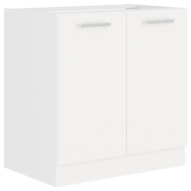 ATLAS Meuble sous-évier 2 portes - L 80 x H 82 x P52 cm - Décor blanc - Plan de travail non inclus ATLAS Meuble sous-évier 2 portes - L 80 x H 82 x P52 cm - Décor blanc - Plan de travail non inclus