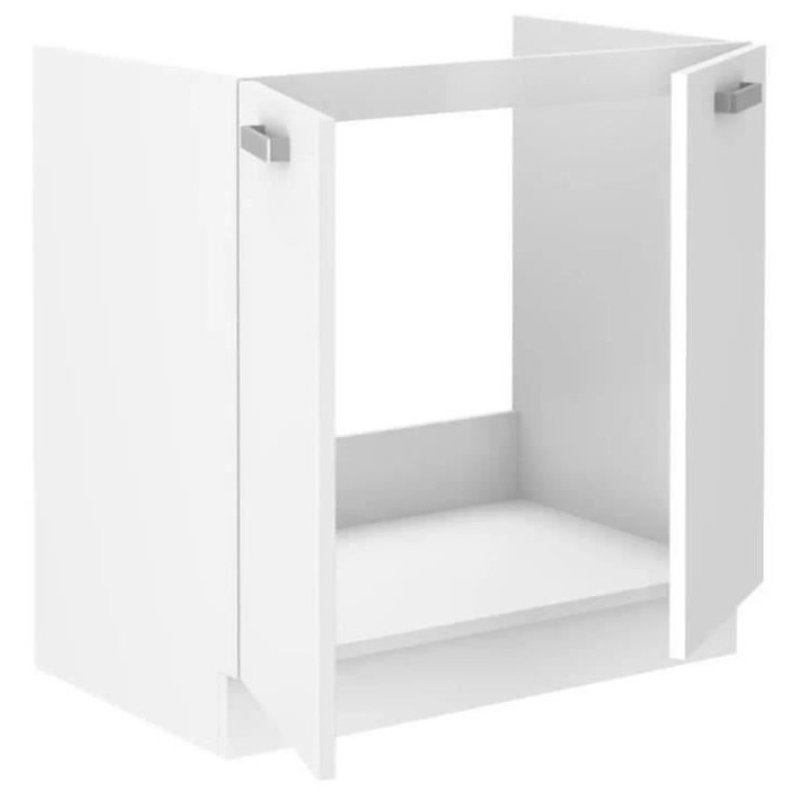 ATLAS Meuble sous-évier 2 portes - L 80 x H 82 x P52 cm - Décor blanc - Plan de travail non inclus ATLAS Meuble sous-évier 2 portes - L 80 x H 82 x P52 cm - Décor blanc - Plan de travail non inclus