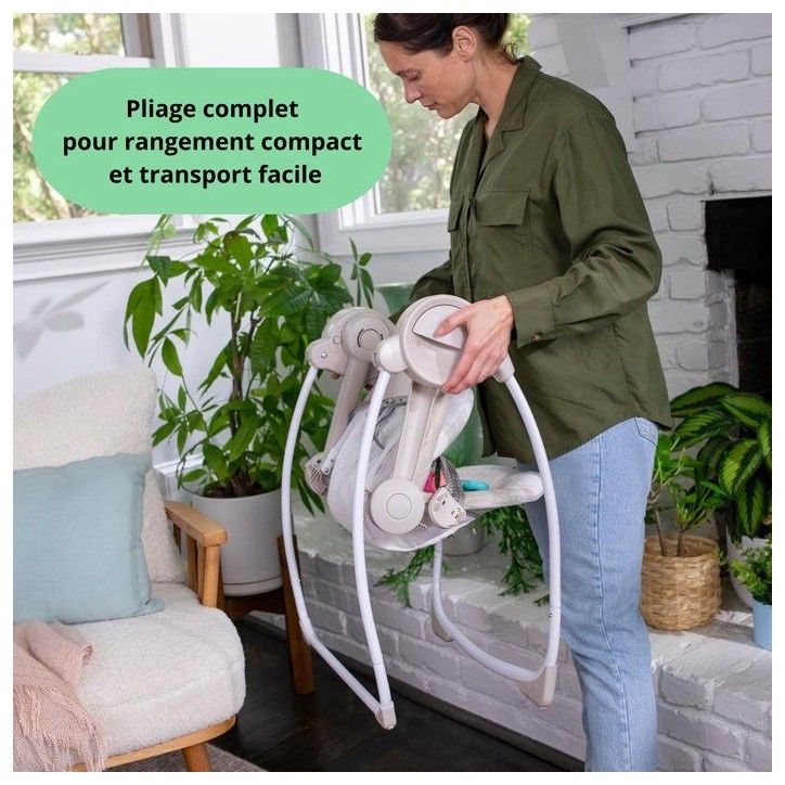 INGENUITY Balancelle bébé électrique portable Soothe 'n Delight™ - Cozy Kingdom™ avec mélodies - 0m+ INGENUITY Balancelle bébé électrique portable Soothe 'n Delight™ - Cozy Kingdom™ avec mélodies - 0m+
