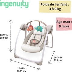 INGENUITY Balancelle bébé électrique portable Soothe 'n Delight™