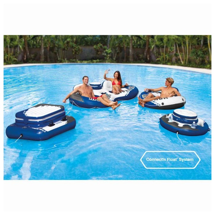 Glaciere gonflable - INTEX - Glaciere Gonflable flottante pour piscine - 5 supports boisson - 30 canettes Glaciere gonflable - INTEX - Glaciere Gonflable flottante pour piscine - 5 supports boisson - 30 canettes