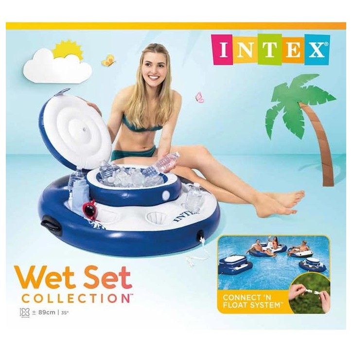 Glaciere gonflable - INTEX - Glaciere Gonflable flottante pour piscine - 5 supports boisson - 30 canettes Glaciere gonflable - INTEX - Glaciere Gonflable flottante pour piscine - 5 supports boisson - 30 canettes