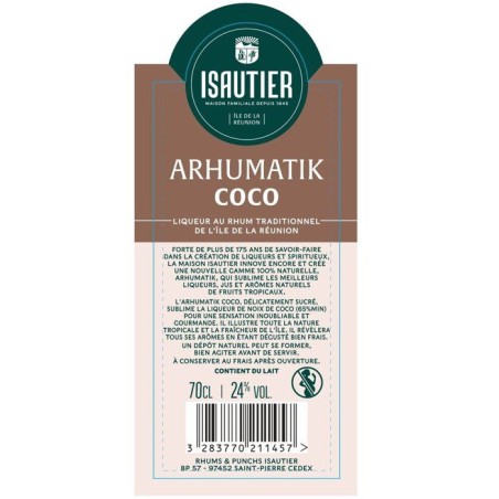 Isautier - Arhumatic Coco - Rhum - 24,0% Vol. - 70cl