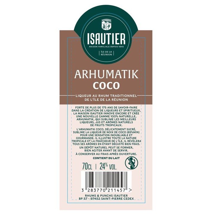 Isautier - Arhumatic Coco - Rhum - 24,0% Vol. - 70cl