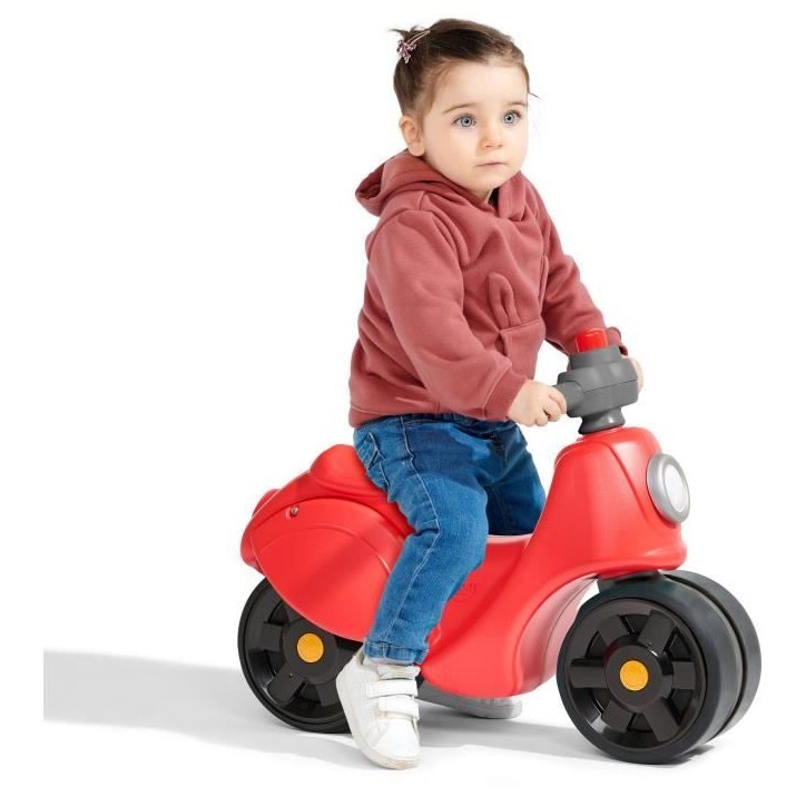Scooter Strada - FALK - Guidon directionnel avec klaxon - Larges roues sécurisantes - Rouge - 100% Fabriqué en France - Des 12