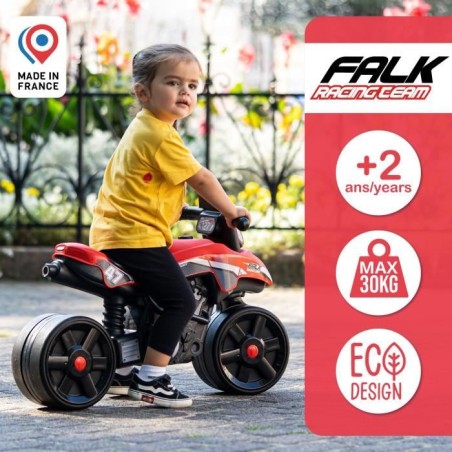 Draisienne Moto Racing Team - FALK - Larges roues et Guidon directionnel - Fabriqué en France - 40% de plastique recyclé - Des