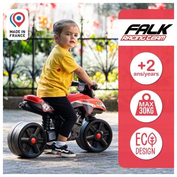 Draisienne Moto Racing Team - FALK - Larges roues et Guidon directionnel - Fabriqué en France - 40% de plastique recyclé - Des Draisienne Moto Racing Team - FALK - Larges roues et Guidon directionnel - Fabriqué en France - 40% de plastique recyclé - Des