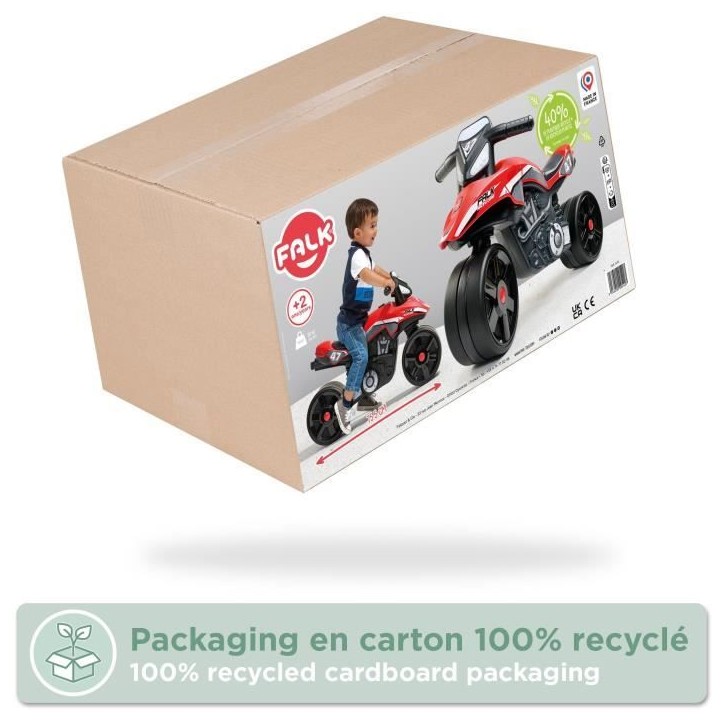 Draisienne Moto Racing Team - FALK - Larges roues et Guidon directionnel - Fabriqué en France - 40% de plastique recyclé - Des Draisienne Moto Racing Team - FALK - Larges roues et Guidon directionnel - Fabriqué en France - 40% de plastique recyclé - Des