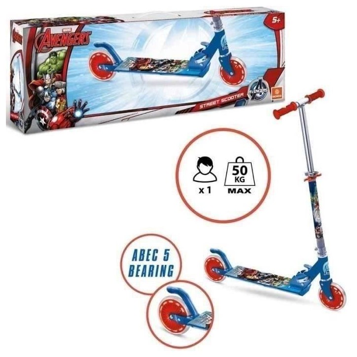 Patinette 2 roues - MARVEL - Avengers - Pliable - Guidon ajustable - Rouge Patinette 2 roues - MARVEL - Avengers - Pliable - Guidon ajustable - Rouge