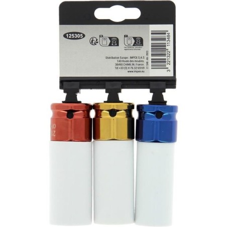 3 Douilles a choc 1/2 - PRECISION STEEL - 17-19-21 mm