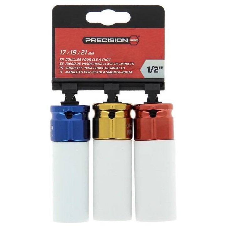 3 Douilles a choc 1/2 - PRECISION STEEL - 17-19-21 mm
