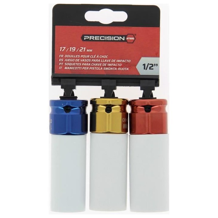 3 Douilles a choc 1/2 - PRECISION STEEL - 17-19-21 mm
