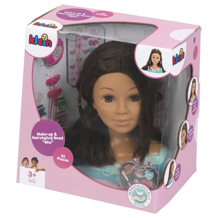 Tete a coiffer et a maquiller - KLEIN - 5201 - Mia - Palette de vrai maquillage, accessoires - Des 3 ans Tete a coiffer et a maquiller - KLEIN - 5201 - Mia - Palette de vrai maquillage, accessoires - Des 3 ans